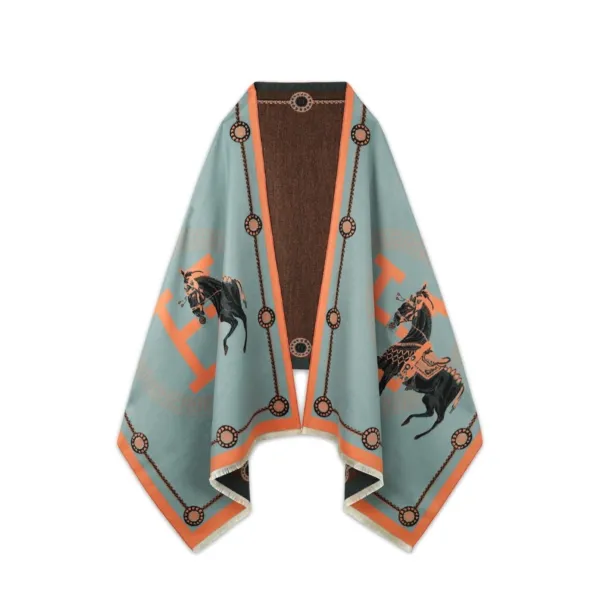 Hermes Cashmere Muffler Blue