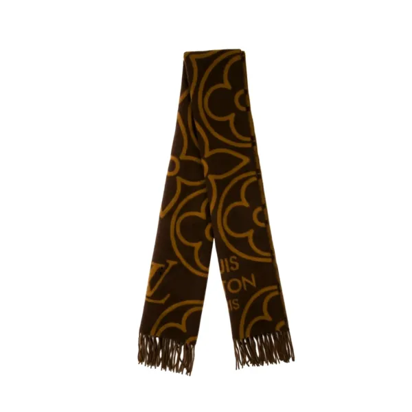 Louis Vuitton in Bloom Cashmere Scarf Brown 180cm