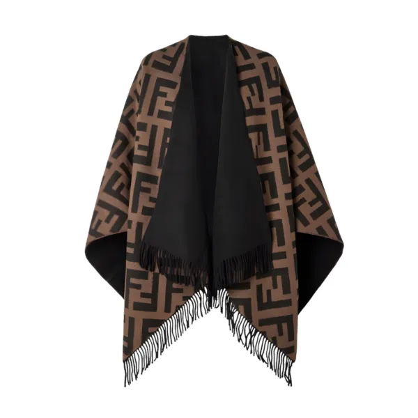 Fendi FF Poncho Multicolor Wool And Cashmere Fxx715aeowf0qt1