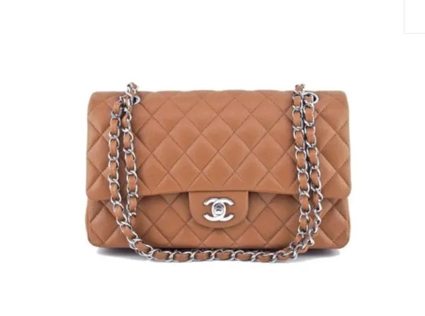 Chanel Caramel Beige Caviar Medium Classic Double Flap Bag 26 cm