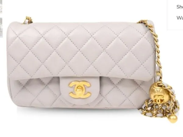 Chanel Mini Flap Square Pearl Crush - White Lambskin 20cm